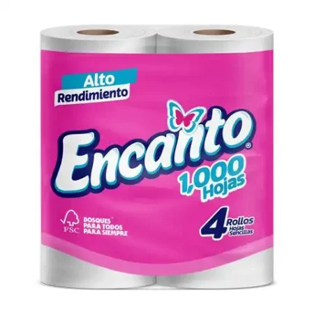 Papel higiénico 4rollos 1000h