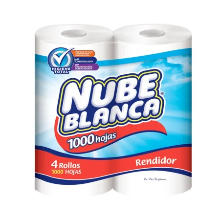 Papel higienico 4 rollos 1000h