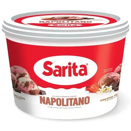 Helado 1/2 galón napolitano