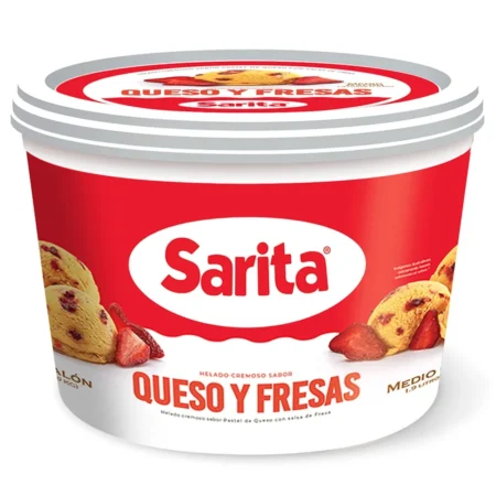 Helado 1/2 galón queso y fresas