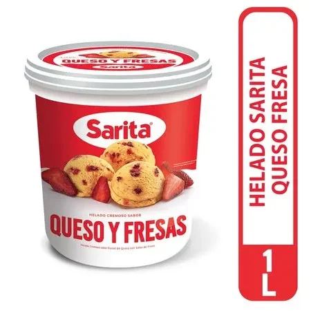 Helado queso y fresas Litro