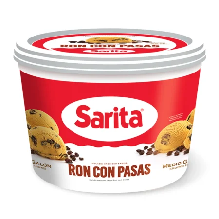 Helado 1/2 Galón Ron Con Pasas