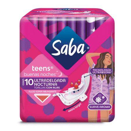 Toallas saba teens nocturnas 10und