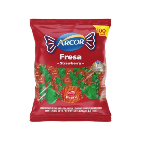 Caramelo relleno de fresa 100  und