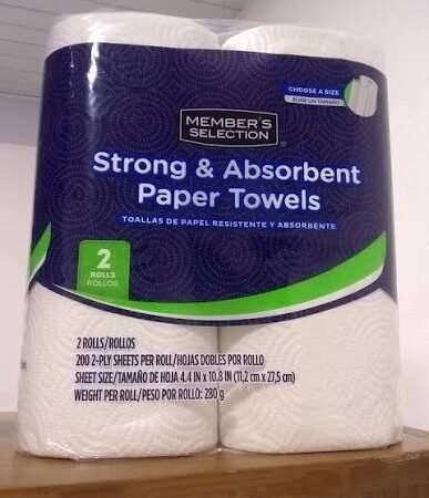 2pack papel toalla rollo 200h
