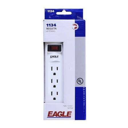 Regleta 4 tomas 15A/125V