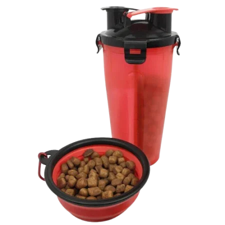 Contenedor portable para comida y agua de mascotas