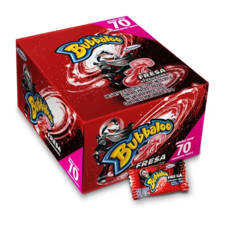 Dulces bubbaloo fresa 70 piezas