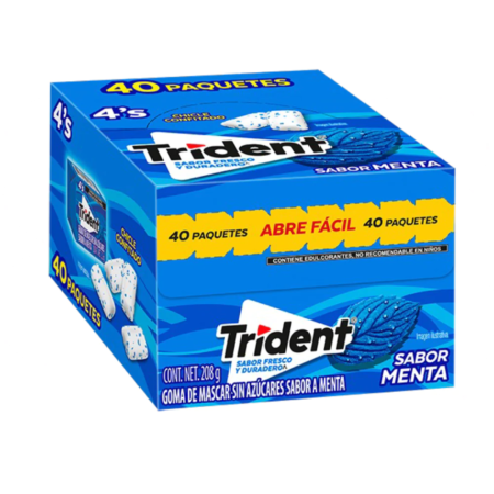 Chicle Trident menta 40pq.