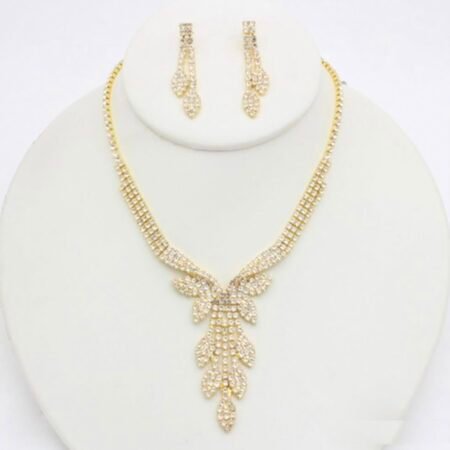 Set collar hoja colgante