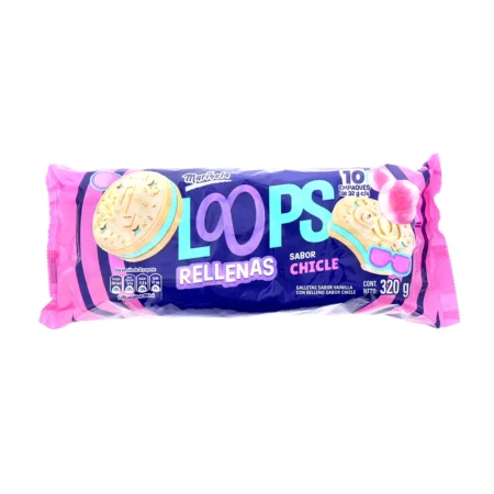 Galletas Rellenas Loops Chicle 320g